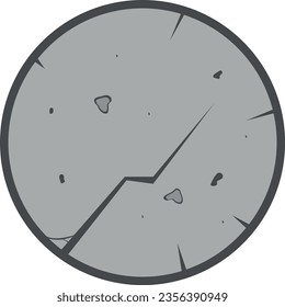 Cracked stone flat vector illustration. Dryness and soil. Cement. Molten metal.