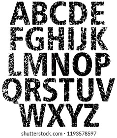 Cracked stone font.