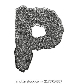 Cracked stone font.Decorative custom letter.