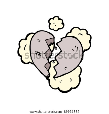 cracked stone heart cartoon