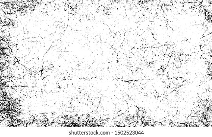 Cracked Surface Grunge Texture Vector. Uneven Overlay. Distressed Grungy Effect. Vector Illustration.Black Isolated on White Background. EPS 10.
