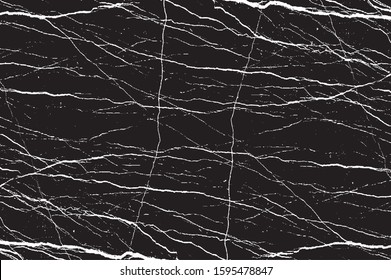 Cracked Surface Grunge Texture Vector. Uneven Overlay. Distressed Grungy Effect. Vector Illustration.Black Isolated on White Background. EPS 10.