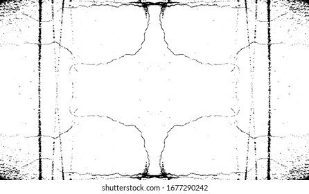 Cracked Surface Grunge Texture Vector. Uneven Overlay. Distressed Grungy Effect. Vector Illustration.Black Isolated on White Background. EPS 10.