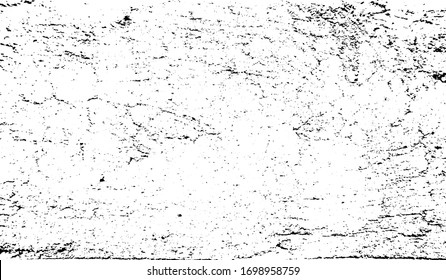 Cracked Surface Grunge Texture Vector. Uneven Overlay. Distressed Grungy Effect. Vector Illustration.Black Isolated on White Background. EPS 10.