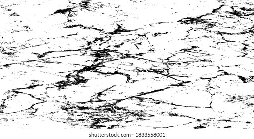 Cracked Surface Grunge Texture Vector. Uneven Overlay. Distressed Grungy Effect. Vector Illustration.Black Isolated on White Background. EPS 10.