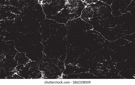 Cracked Surface Grunge Texture Vector. Uneven Overlay. Distressed Grungy Effect. Vector Illustration.Black Isolated on White Background. EPS 10.