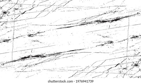Cracked Surface Grunge Texture Vector. Uneven Overlay. Distressed Grungy Effect. Vector Illustration.Black Isolated on White Background. EPS 10.