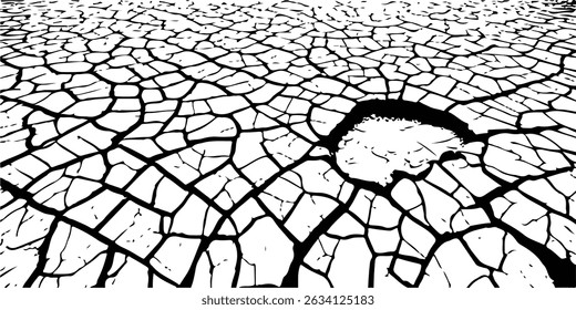 Superficie agrietada, textura grunge, fondo blanco, destrucción