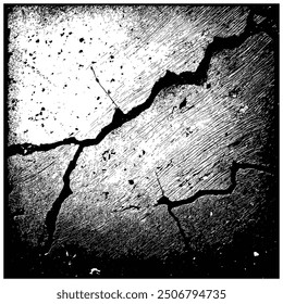 Textura superficial agrietada en blanco y negro