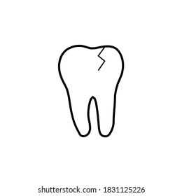 cracked teeth icon vector illustration logo template