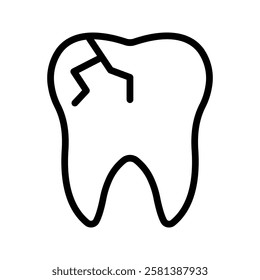 Cracked tooth icon color editable