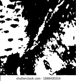 Cracked tree bark. White design elements on black colour background, vector illustration.