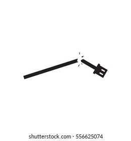 cracked USB cable vector icon or logo element