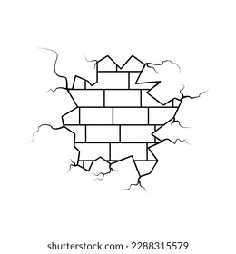 Cracked Wall Patch V64 Patch Streetwear, Urban Design Black and White Colors Patch Commercial Use