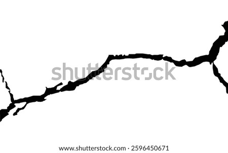 Cracked wall silhouette background. explosive and cracked wall or ground background vector on white background