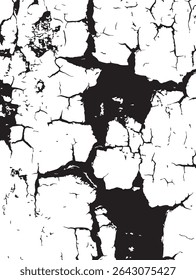 Textura superficial agrietada y desgastada en blanco y negro