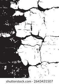 Textura superficial agrietada y desgastada en blanco y negro