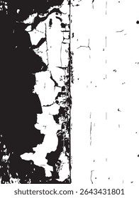 Textura superficial agrietada y desgastada en blanco y negro