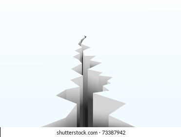 cracked white surface. A vector illustration