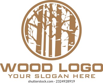 Cracked wood tree logo icon Royalty Free Vector  files download