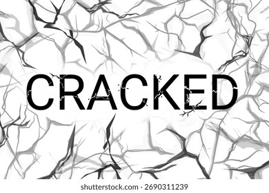 cracked writing with a cracked pattern background behind it