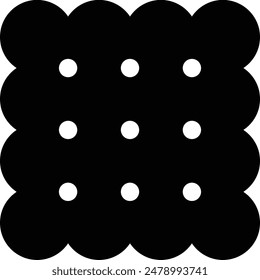 Cracker, Biscuit flat black vector icon.
