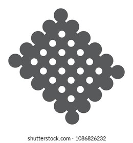 Cracker biscuit glyph icon, sweet and tasty, dessert sign vector graphics, a solid pattern on a white background, eps 10.