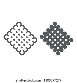 Cracker biscuit line and glyph icon, sweet and tasty, dessert sign vector graphics, a linear pattern on a white background, eps 10.