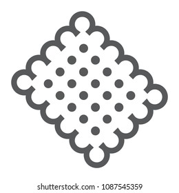 Cracker biscuit line icon, sweet and tasty, dessert sign vector graphics, a linear pattern on a white background, eps 10.