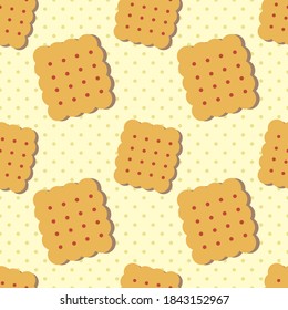 cracker biscuit seamless pattern vector illustration 