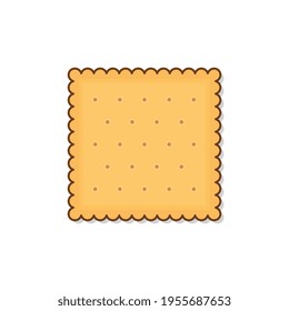 Cracker Biscuits Vector Icon Illustration. Biscuit Cookie Snacks Flat Icon
