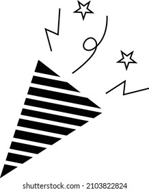 Cracker, schwarz-weißer Vektorgrafik