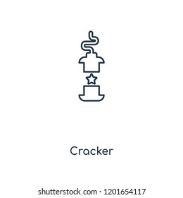 Cracker concept line icon. Linear Cracker concept outline symbol design. This simple element illustration can be used for web and mobile UI/UX.