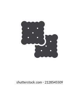 Cracker cookie vector icon. filled flat sign for mobile concept and web design. Square biscuits cookie glyph icon. Symbol, logo illustration. Vector graphics