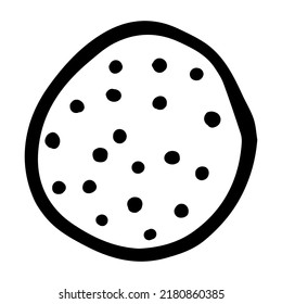 Cracker doodle style vector illustration isolated on white background. Hand drawn cookie black line graphic