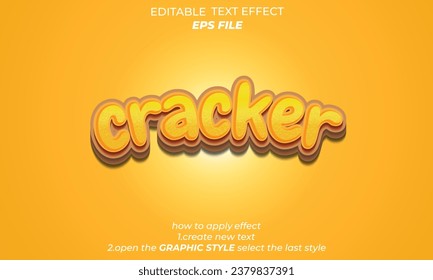 cracker editable text effect 3d font style use for logo and business brand. vector template