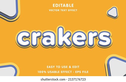 cracker editable text effect with modern and simple style, usable for logo or campaign title