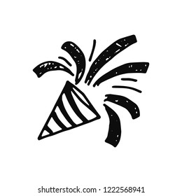 cracker festive icon. isolated object vector silhouette.
