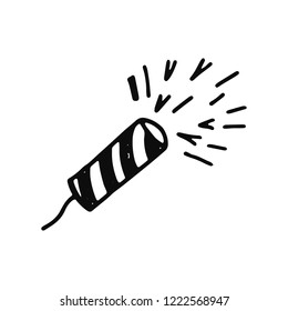 cracker festive icon. isolated object vector silhouette.