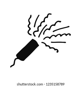 cracker festive. silhouette vector icon. isolated object.