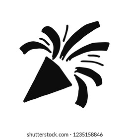 cracker festive. silhouette vector icon. isolated object.