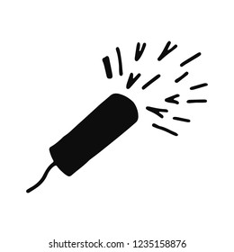 cracker festive. silhouette vector icon. isolated object.