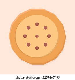 Cracker flat design icon. Vector illustration