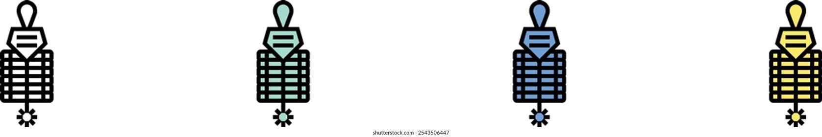 cracker icon. Outline, Green, Blue and Yellow Style Design Isolated On White Background