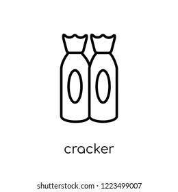 cracker icon. Trendy modern flat linear vector cracker icon on white background from thin line Christmas collection, outline vector illustration