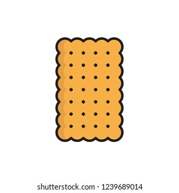 cracker icon vector design. bakery icon with fill outline style