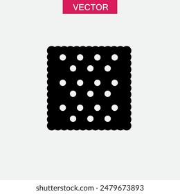 Cracker icon vector, filled flat sign black illustration on white background..eps