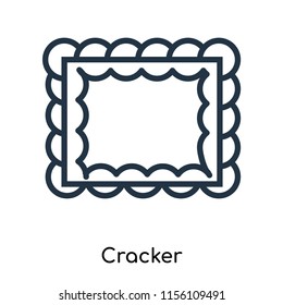 Cracker icon vector isolated on white background, Cracker transparent sign , thin symbols or lined elements in outline style