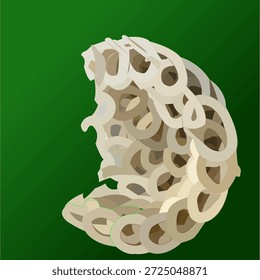 Una galleta aislada sobre fondo verde