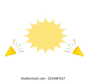 Cracker and megaphone icons illustration